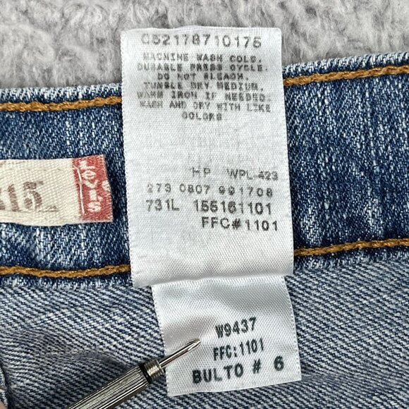 Y2K Levi's 515 Jeans Womens 10 S Bootcut Light Wash Denim Black Bat Wing - Picture 3 of 5